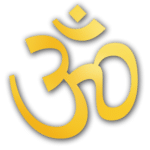 Yellow aum or OM symbol