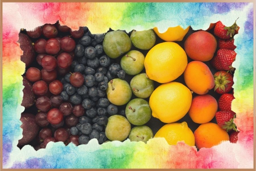 Fruits in all the colours of the rainbow to help visualisation