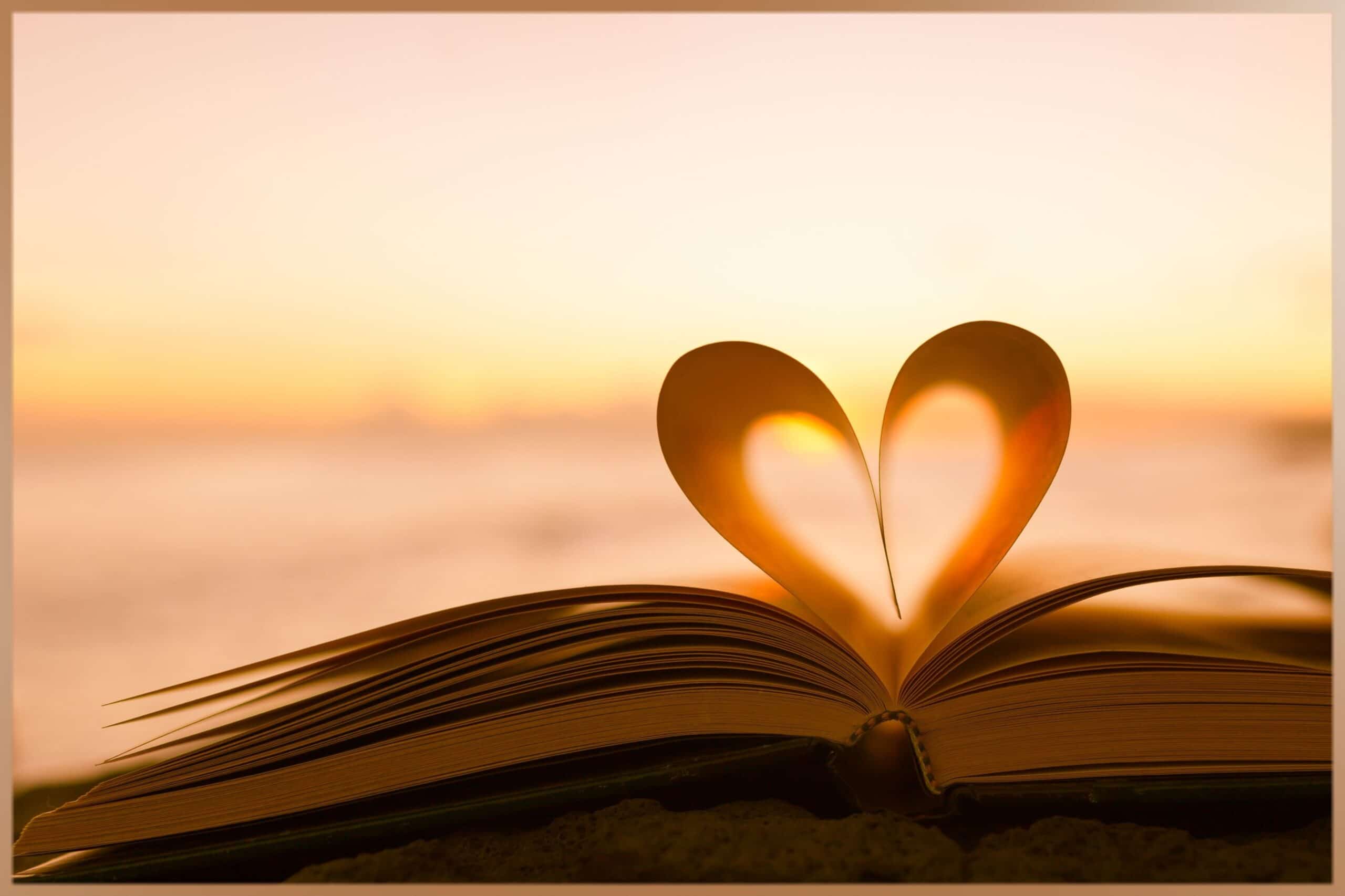 Heart shaped opened book