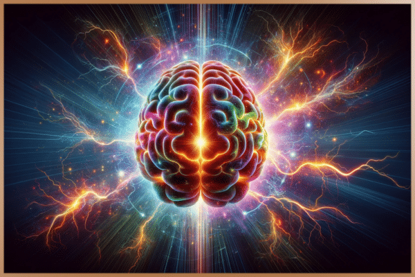 Vibrant brain illustration symbolizing high energy and oxygen consumption