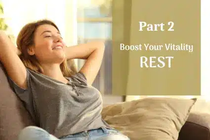 Woman relaxing on a couch, experiencing rest